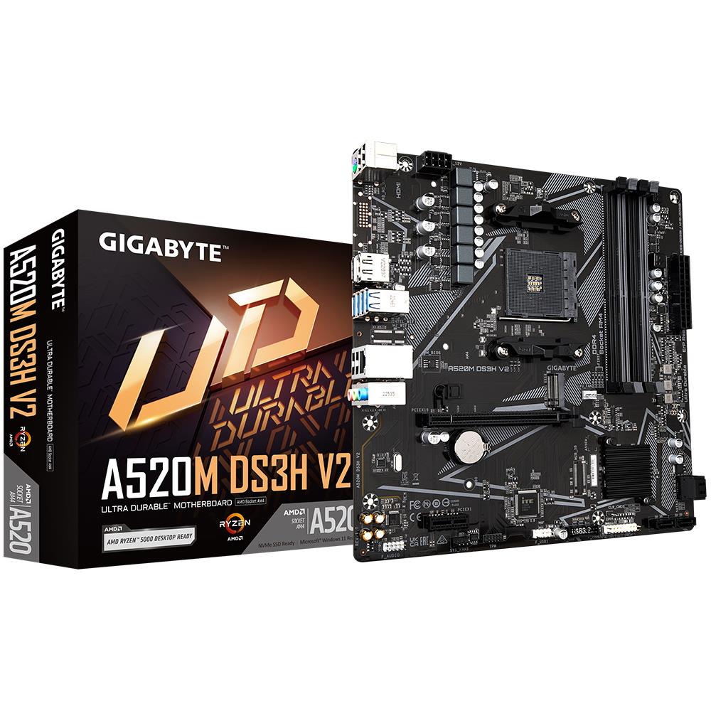 Gigabyte A520M DS3H V2 Socket Am4/A520/Ddr4/S-Ata 6Gb/S/Micro Atx