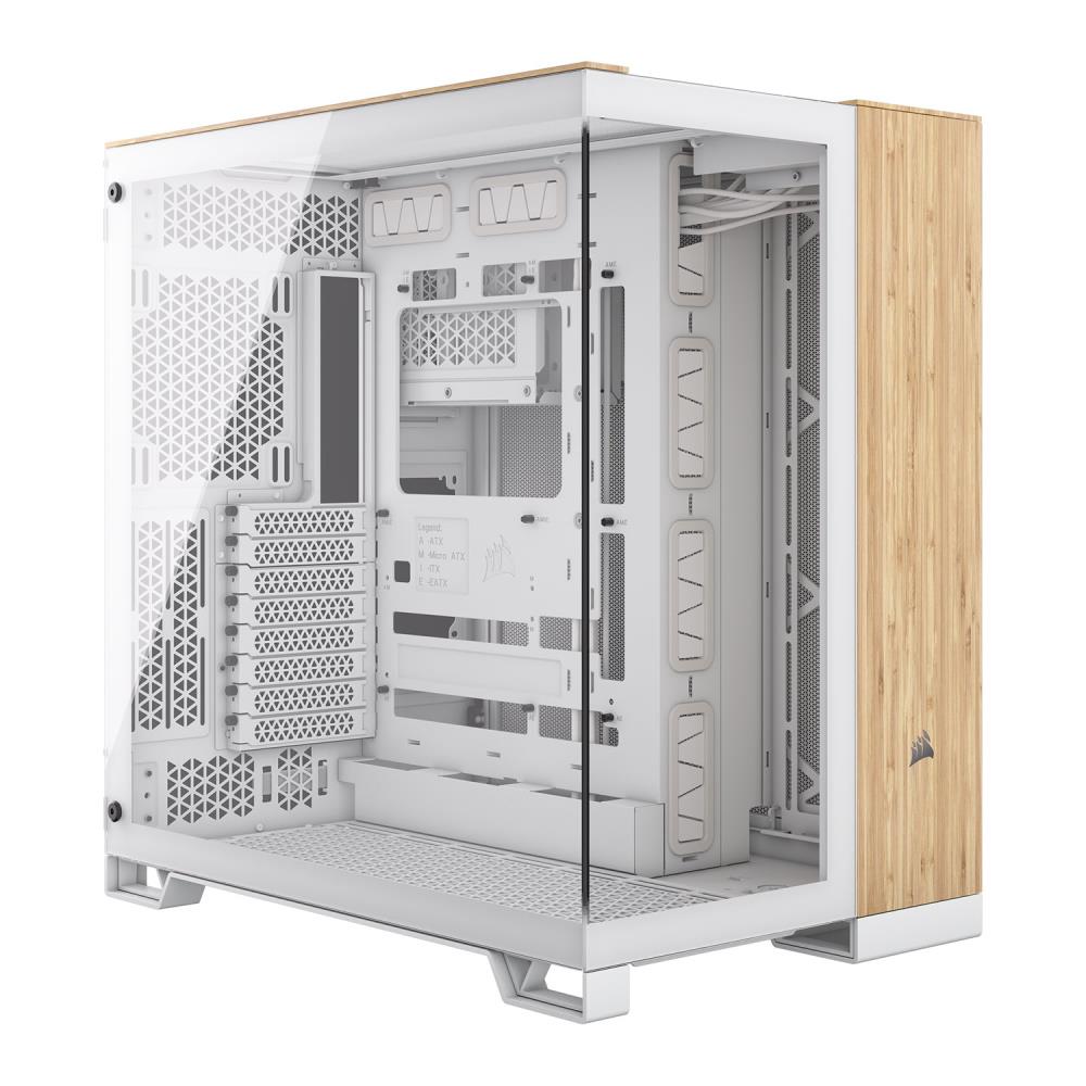 CORSAIR 6500X MID TOWER CASE WHT/BAMBOO